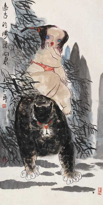 关玉良 远古的传说 镜心